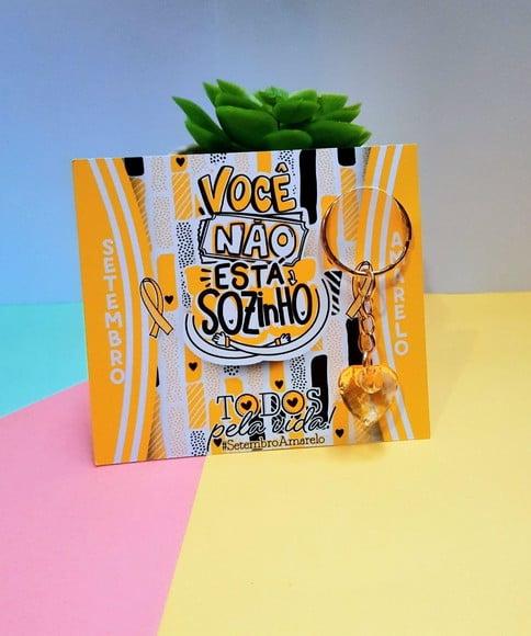Card com Mini Chaveirinho- Setembro Amarelo