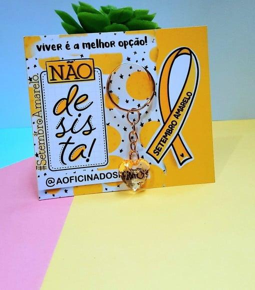 Card com Mini Chaveirinho- Setembro Amarelo