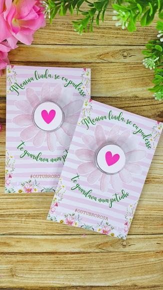 Card com Mini Hidratante para as Mãos- Outubro Rosa