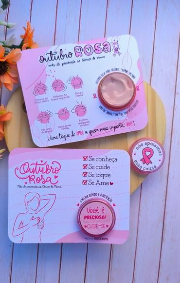 Card com Mini Hidratante- Outubro Rosa