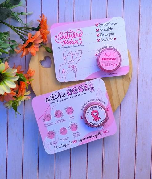 Card com Mini Hidratante- Outubro Rosa
