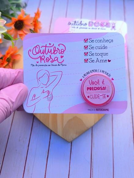 Card com Mini Hidratante- Outubro Rosa
