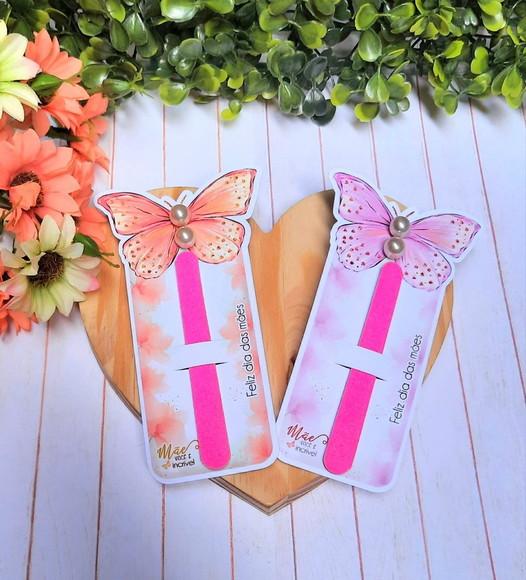 Card com Mini Lixa e Brinco- Dia das Mães