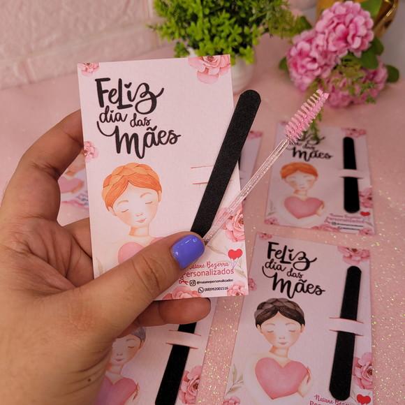 Card com Mini Lixa e Escovinha- Dia das Mães