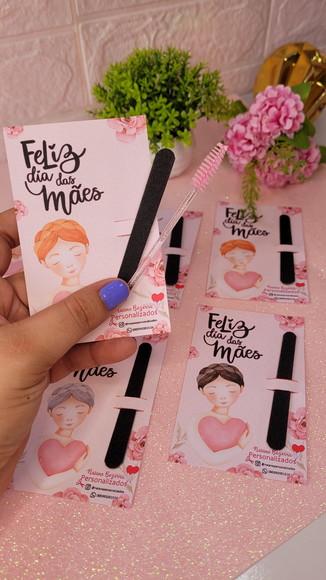 Card com Mini Lixa e Escovinha- Dia das Mães