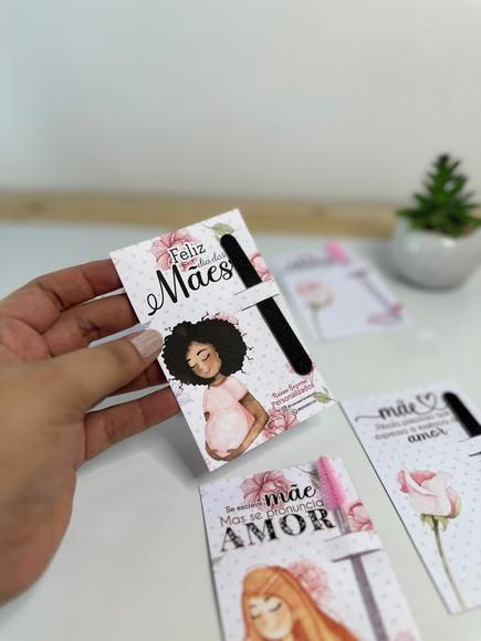 Card com Mini Lixa ou Escovinha- Dia das Mães