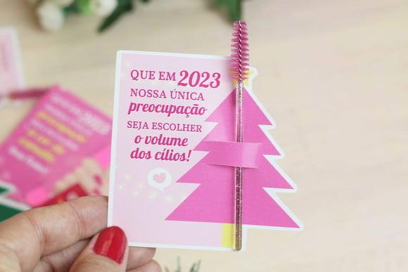 Card com Mini Lixa ou Escovinha- Mimo de Natal