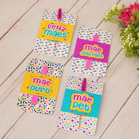 Card com Mini Lixa ou Escovinha- Dia das Mães