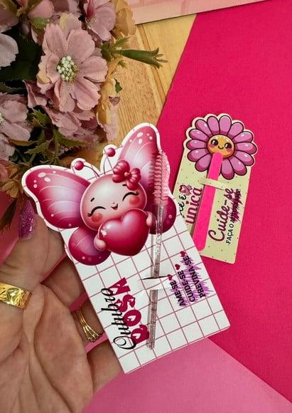 Card com Mini Lixa ou Escovinha- Outubro Rosa