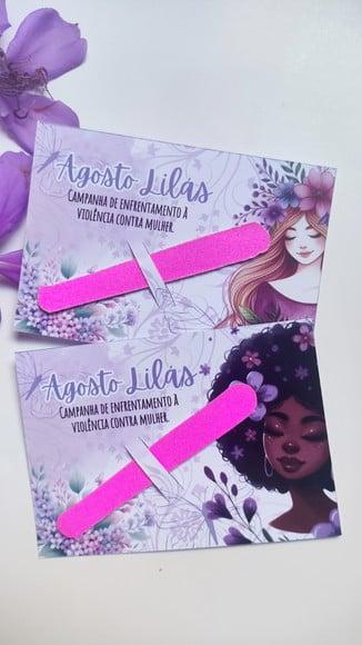 Card com Mini Lixa- Agosto Lilás