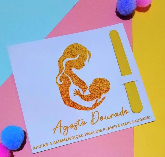 Card com Mini Lixa- Agosto Dourado
