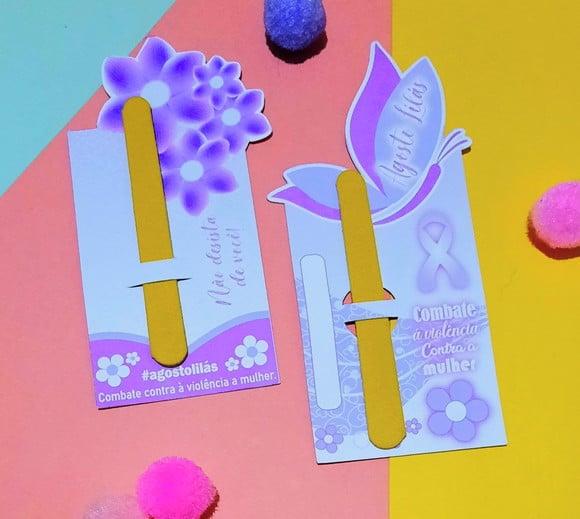 Card com Mini Lixa- Agosto Lilás
