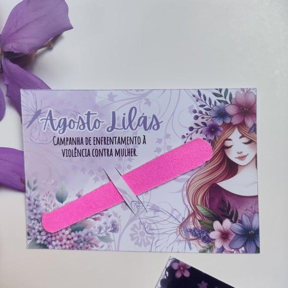 Card com Mini Lixa- Agosto Lilás