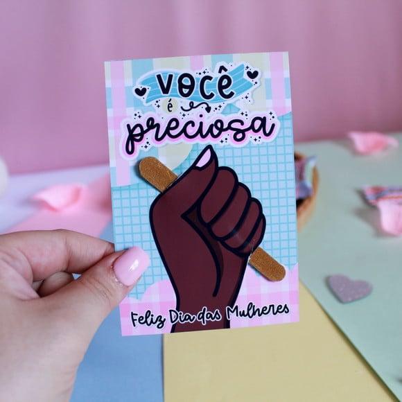 Card com Mini Lixa- Dia da Mulher