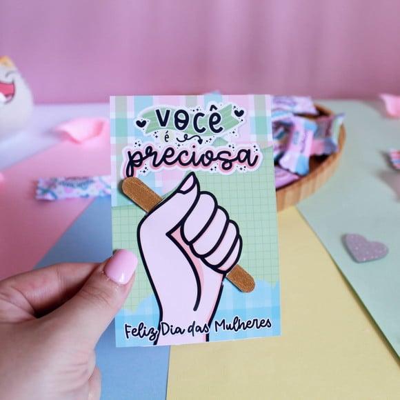 Card com Mini Lixa- Dia da Mulher