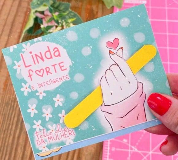 Card com Mini Lixa- Dia da Mulher