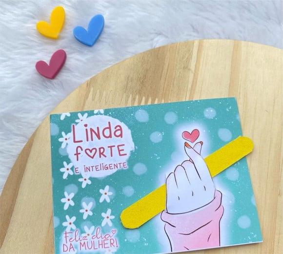 Card com Mini Lixa- Dia da Mulher