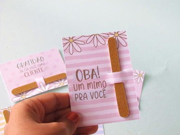 Card com Mini Lixa- Mimo cliente