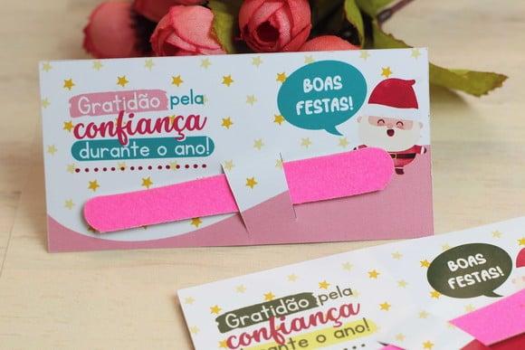 Card com Mini Lixa- Mimo de Natal