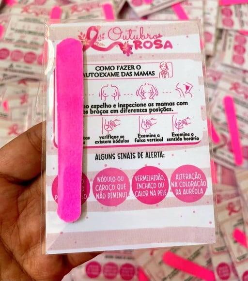 Card com Mini Lixa- Outubro Rosa