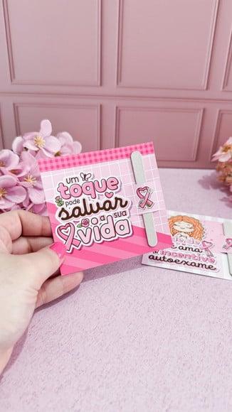 Card com Mini Lixa- Outubro Rosa
