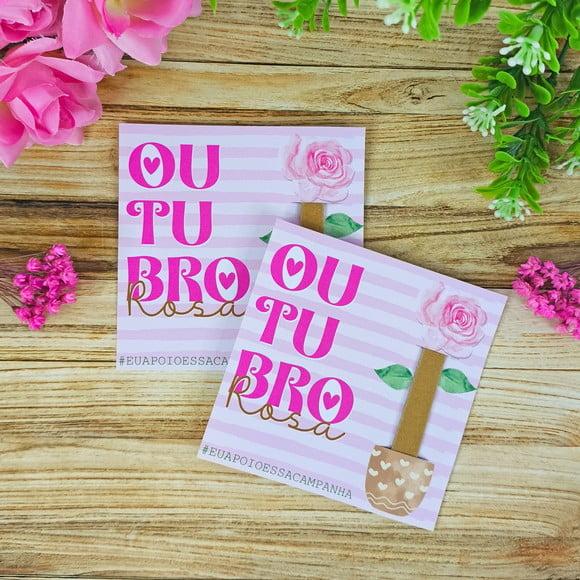 Card com Mini Lixa- Outubro Rosa