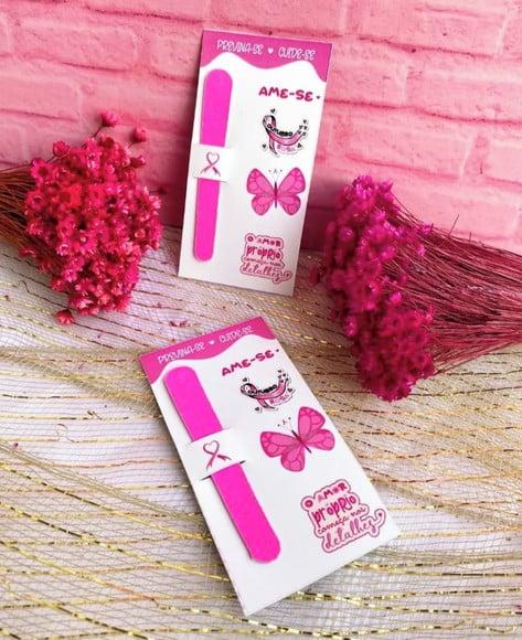 Card com Mini Lixa- Outubro Rosa