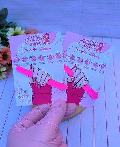 Card com Mini Lixa- Outubro Rosa