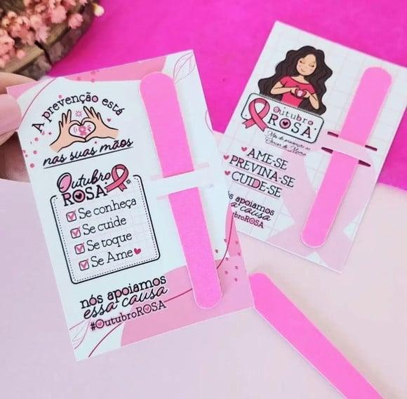 Card com Mini Lixa- Outubro Rosa