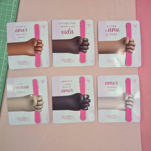 Card com Mini Lixa- Outubro Rosa
