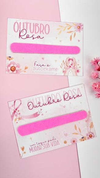 Card com Mini Lixa- Outubro Rosa