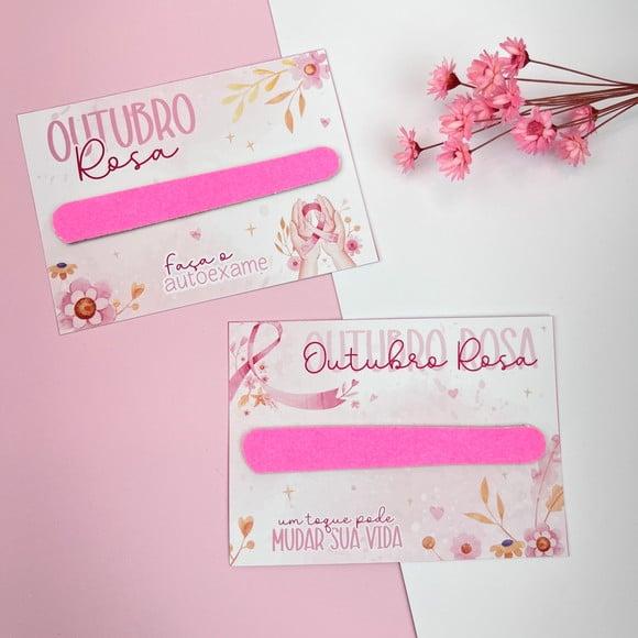Card com Mini Lixa- Outubro Rosa
