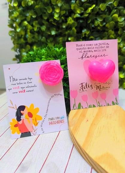 Card com Mini Sabonete- Dia da Mulher