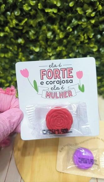 Card com Mini Sabonete- Dia da Mulher