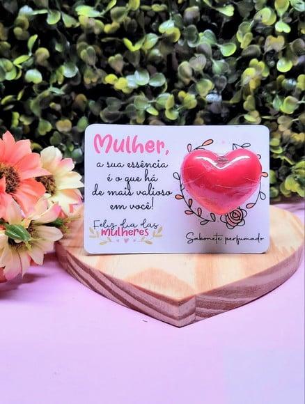 Card com Mini Sabonete- Dia da Mulher