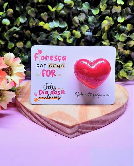 Card com Mini Sabonete- Dia da Mulher