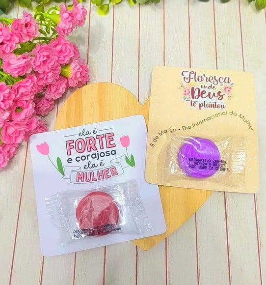 Card com Mini Sabonete- Dia da Mulher
