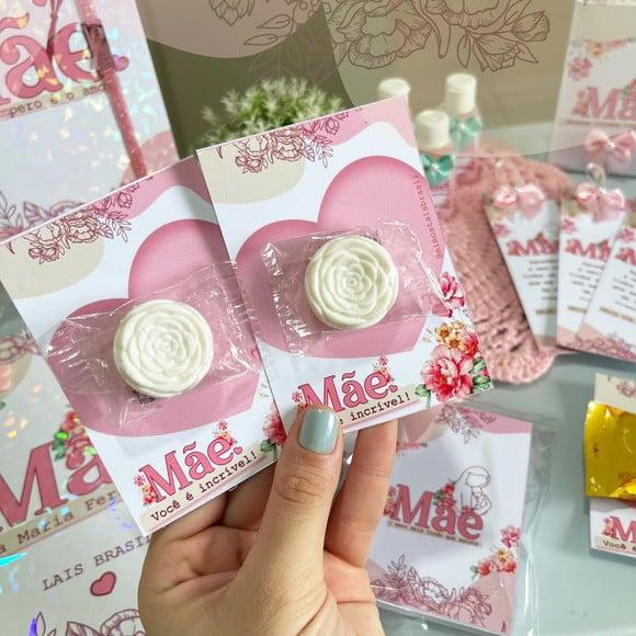 Card com Mini Sabonete- Dia das Mães