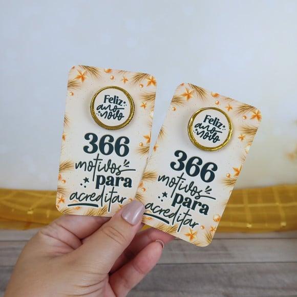 Card com Moedinha de Chocolate ao Leite- Ano Novo