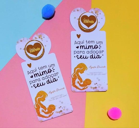 Card com Moedinha de Chocolate ao Leite- Agosto Dourado