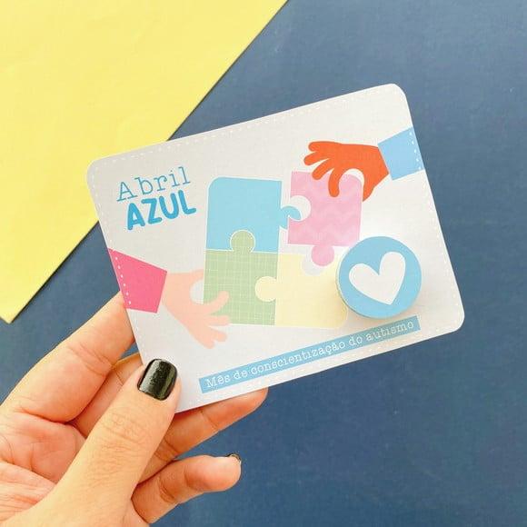 Card com Moedinha de Chocolate ao Leite- Autismo