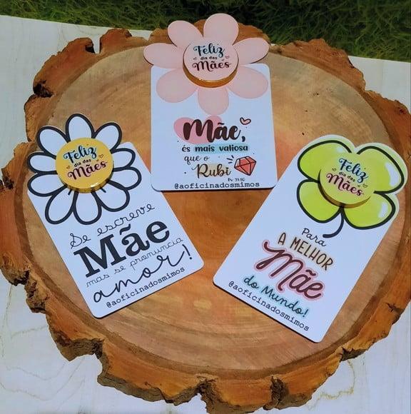 Card com Moedinha de Chocolate ao Leite- Dia das Mães