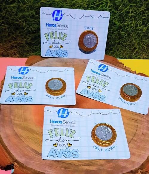 Card com Moedinha de Chocolate ao Leite- Dia dos Avós