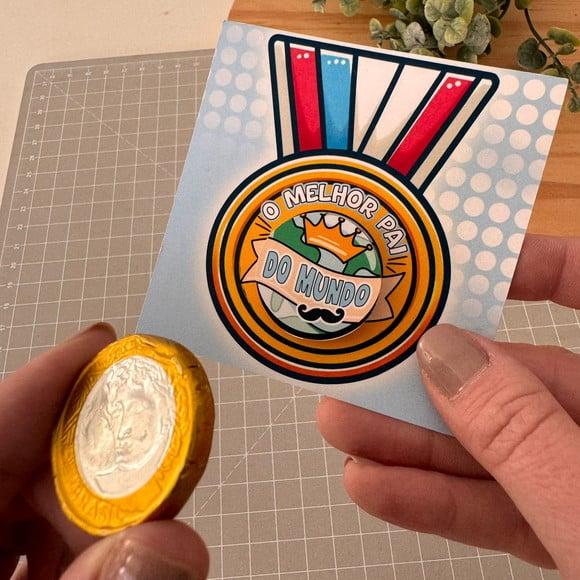 Card com Moedinha de Chocolate ao Leite- Dia dos Pais