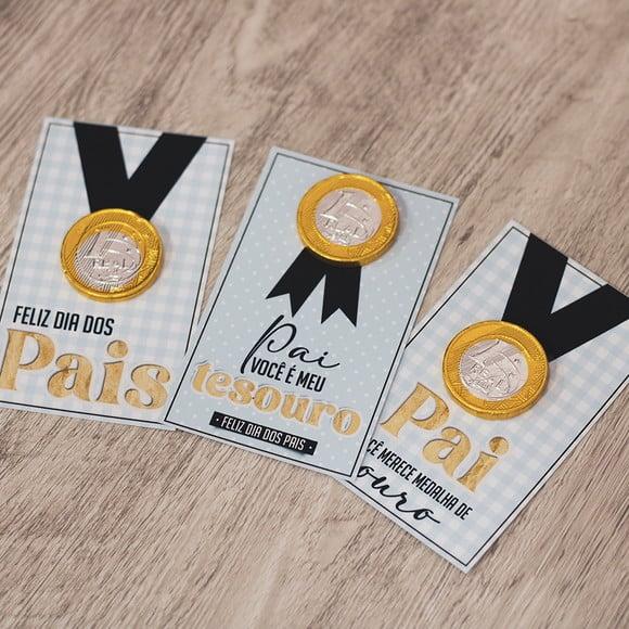 Card com Moedinha de Chocolate ao Leite- Dia dos Pais