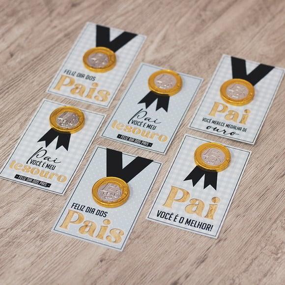 Card com Moedinha de Chocolate ao Leite- Dia dos Pais