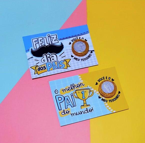 Card com Moedinha de Chocolate ao Leite- Dia dos Pais