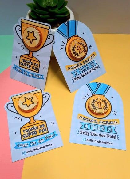 Card com Moedinha de Chocolate ao Leite- Dia dos Pais