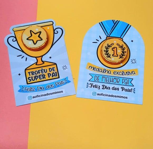 Card com Moedinha de Chocolate ao Leite- Dia dos Pais