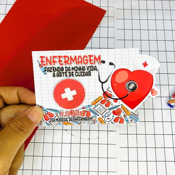 Card com Moedinha de Chocolate ao Leite- Enfermagem